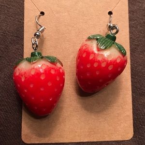 Large Strawberry Earrings
